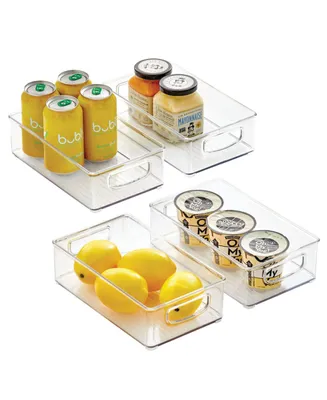 mDesign Plastic Stackable Kitchen Storage Organizing Bin, Handles
