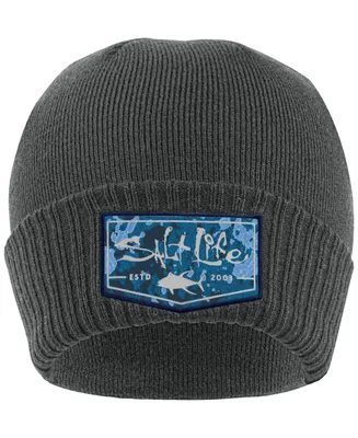 Salt Life Men's Aqua Badge Beanie Hat