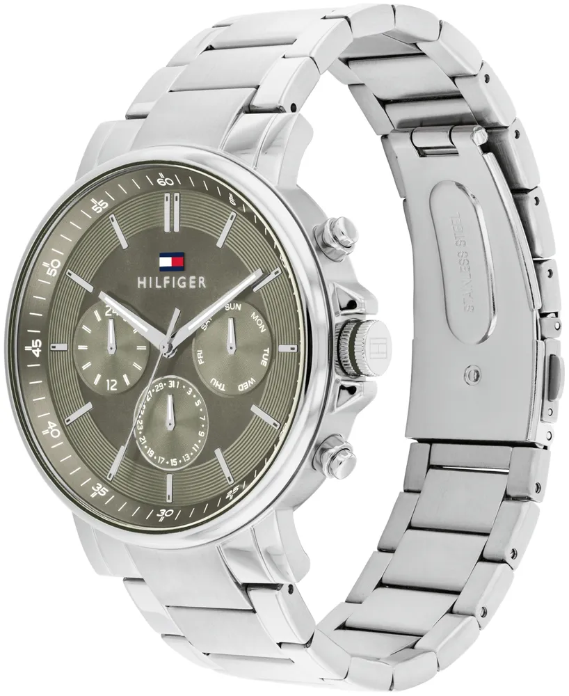 Tommy Hilfiger Men's Multifunction Silver-Tone Stainless Steel Watch 43mm