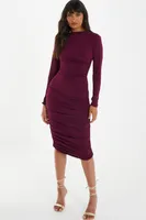 Quiz Women's High Neck Long Sleeve Midi Dress