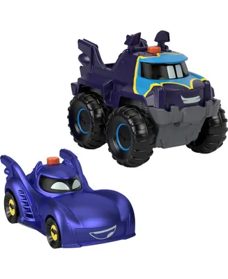 BatWheels Fisher-Price Dc Light-up Toy Cars, Bam the Batmobile Buff, 2 Piece Set