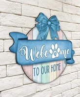 Designocracy Holiday Wooden Door Decor Welcome Sign Dog Lover Porch Wreath G. DeBrekht