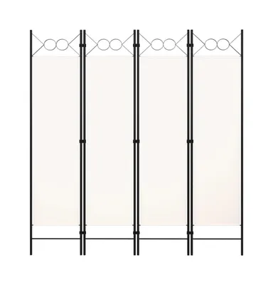 vidaXL 4-Panel Room Divider White 63"x70.9"