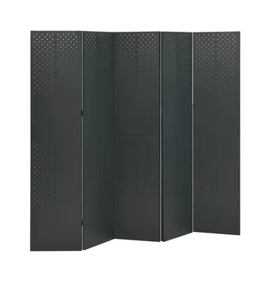 5-Panel Room Divider Anthracite 78.7"x70.9" Steel