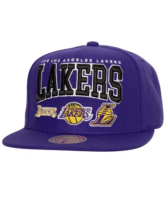 Men's Mitchell & Ness Purple Los Angeles Lakers Champ Stack Snapback Hat