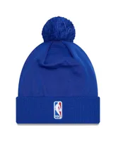 Men's New Era Royal Philadelphia 76ers 2023 Nba Draft Cuffed Knit Hat with Pom