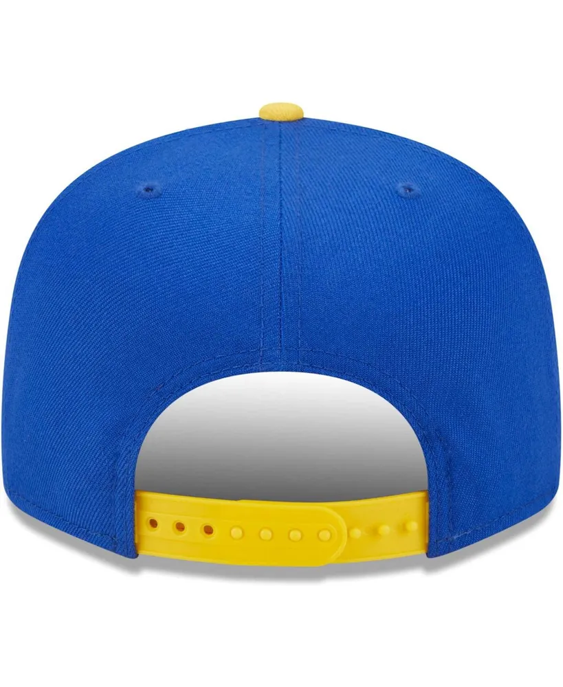 Men's New Era Royal Golden State Warriors Banded Stars 9FIFTY Snapback Hat