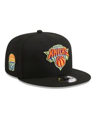 Men's New Era Black New York Knicks Neon Pop 9FIFTY Snapback Hat