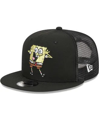 Men's New Era Black SpongeBob SquarePants Trucker 9FIFTY Snapback Hat