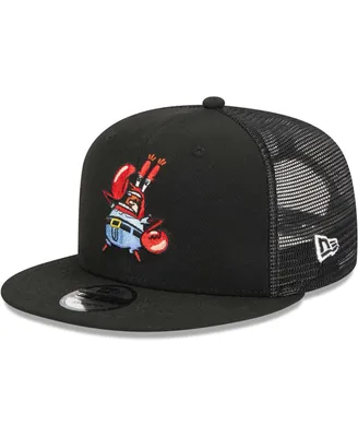 Men's New Era Black SpongeBob SquarePants Mr. Krabs Trucker 9FIFTY Snapback Hat