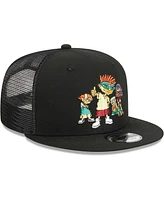 Men's New Era Black Rocket Power Trucker 9FIFTY Snapback Hat