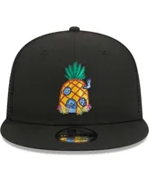 Men's New Era Black SpongeBob SquarePants Pineapple Trucker 9FIFTY Snapback Hat