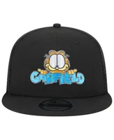 Men's New Era Black Garfield Wordmark Trucker 9FIFTY Snapback Hat