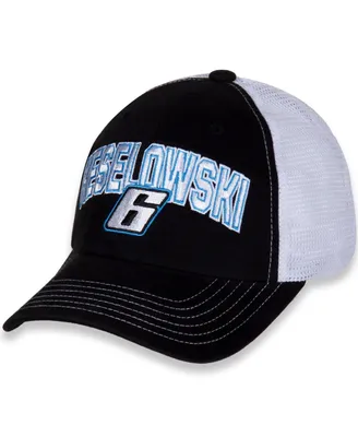 Women's Checkered Flag Sports Black, White Name and Number Adjustable Hat