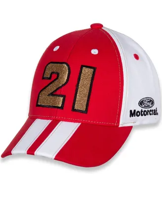 Youth Boys and Girls Checkered Flag Sports Red, White Harrison Burton Motorcraft Big Number Adjustable Hat