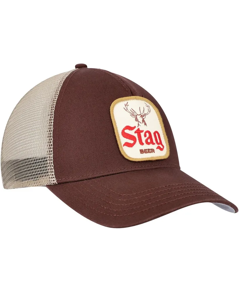 Men's American Needle Brown, Tan Stag Valin Trucker Snapback Hat