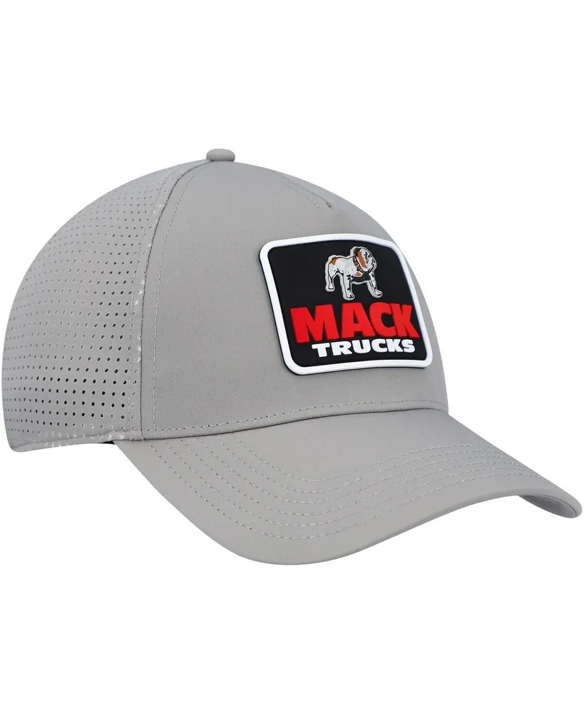 Men's American Needle Gray Mack Trucks Super Tech Valin Trucker Snapback Hat