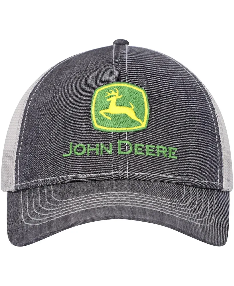 Men's Top of the World Black John Deere Classic Trucker Adjustable Hat