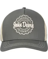 Men's Top of the World Olive John Deere Classic Equipment Trucker Snapback Hat