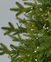 Seasonal Dandan Pine 7.5' Pe Mixed Pvc Tree with Metal Base, 3936 Tips, 2200 Warm Led Lights, Ez-Connect, Remote, Storage Bag