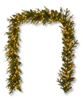 Seasonal Dandan Pine 9' Pre-Lit Pe Mixed Pvc Garland with 560 Tips, 300 Warm Led Lights