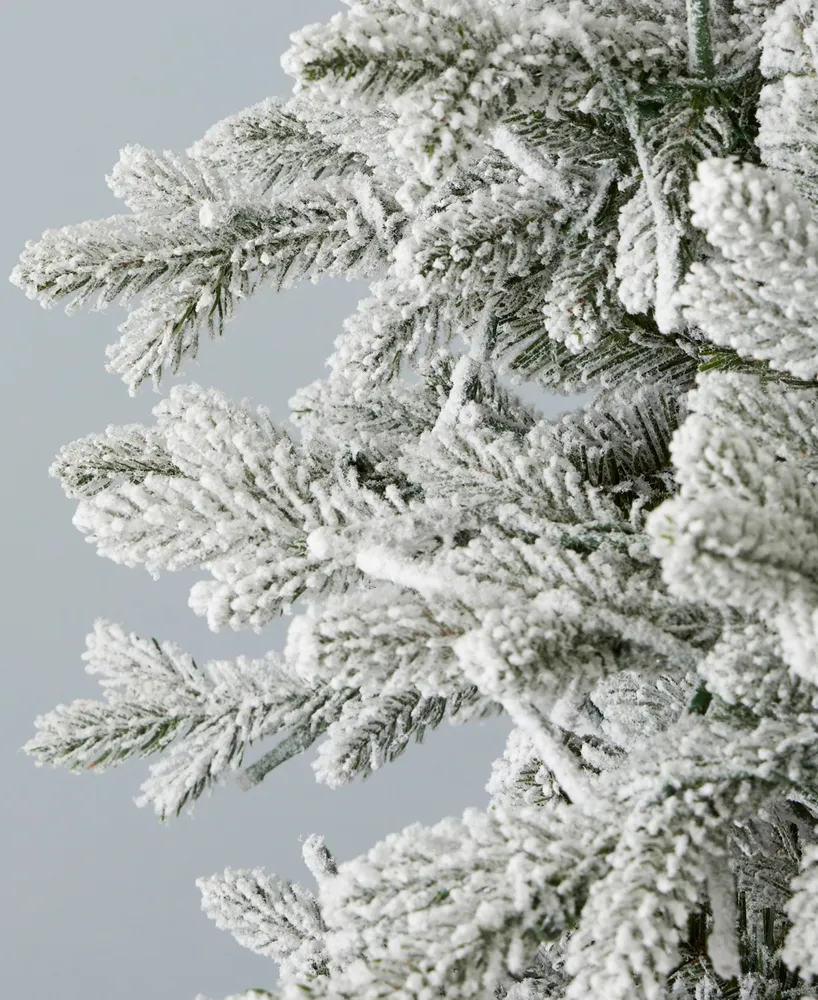 Seasonal Dandan Flocked Pine 9' Pre-Lit Pe Mixed Pvc Garland with 560 Tips, 300 Warm Led Lights