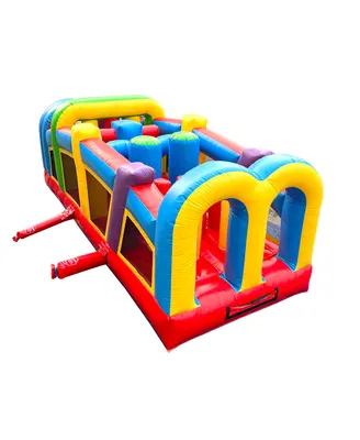 Pogo Bounce House Inflatable Obstacle Course for Kids (Without Blower) - 19.5 x 8 x 7.5 Foot Backyard Inflatable Bouncy Jumper