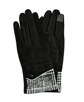 Marcus Adler Plaid Cuff Faux Suede Touchscreen Glove