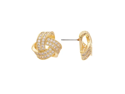 Rivka Friedman Cubic Zirconia Encrusted Knot Stud Earrings