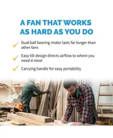 Newair 18" High-Velocity Industrial Floor Fan, Heavy Duty Metal Fan, Adjustable Tilt and 3 Speeds up to 4012 Cfm, Rotatory Switch | Garage Fan for Ind