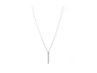 Rivka Friedman Rhodium Cubic Zirconia Bar Pendant Necklace