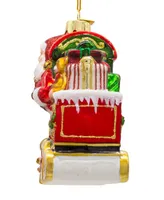 Kurt Adler 6" Bellissimo Glass Santa with Train Ornament