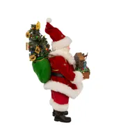 Kurt Adler 13" Fabriche Battery-Operated Led Santa with Nativity Set