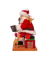 Kurt Adler 9" Fabriche Santa with Laptop and Pets