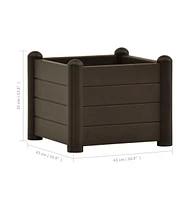 vidaXL Garden Raised Bed Pp Mocha 16.9"x16.9"x13.8"