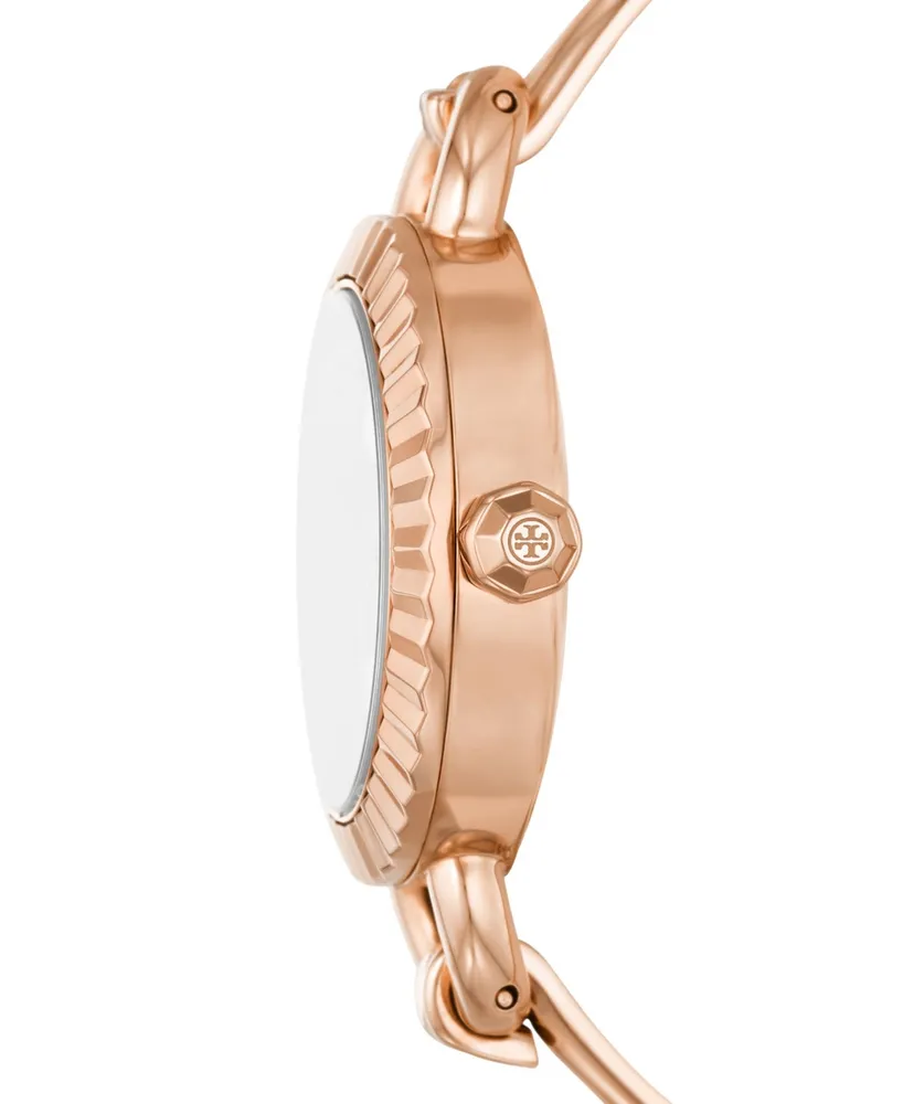 Tory Burch Women's The Miller Rose Gold-Tone Stainless Steel Bangle Bracelet Watch 27mm Set