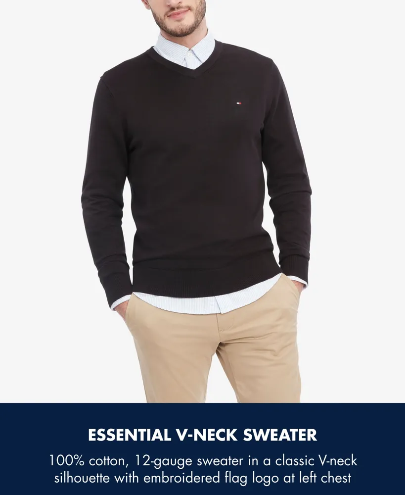 Tommy Hilfiger Men's Essential Solid V-Neck Sweater