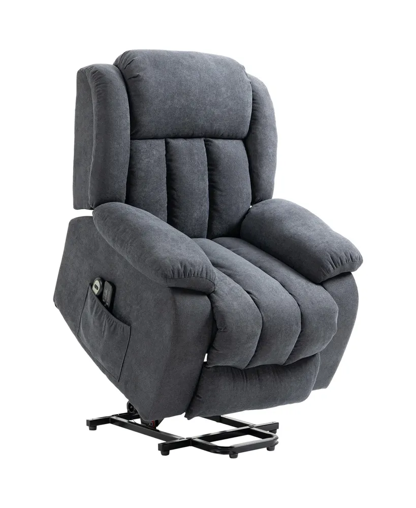 HOMCOM PU Leather Recliner Chair with Footrest and 2 Side Pockets