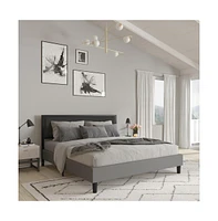 Merrick Lane West Avenue King Headboard Upholstered With Metal Frame And Adjustable Rail Slots