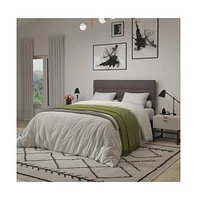 Merrick Lane Coppola Queen Headboard With Tufted Upholstery And Powder Coated Metal Frame