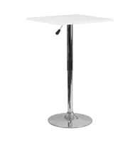 Emma+Oliver 23.75'' Square Adjustable Height Wood Swivel Top Table (Adjustable Range 33'' - 40.5'')