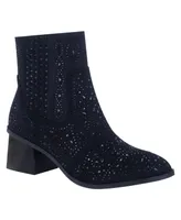 Impo Women's Jackie Perforated Stacked Block Heel Booties