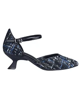 Impo Women's Edmee Pointed Toe Kitten Heel Ankle Strap Pumps