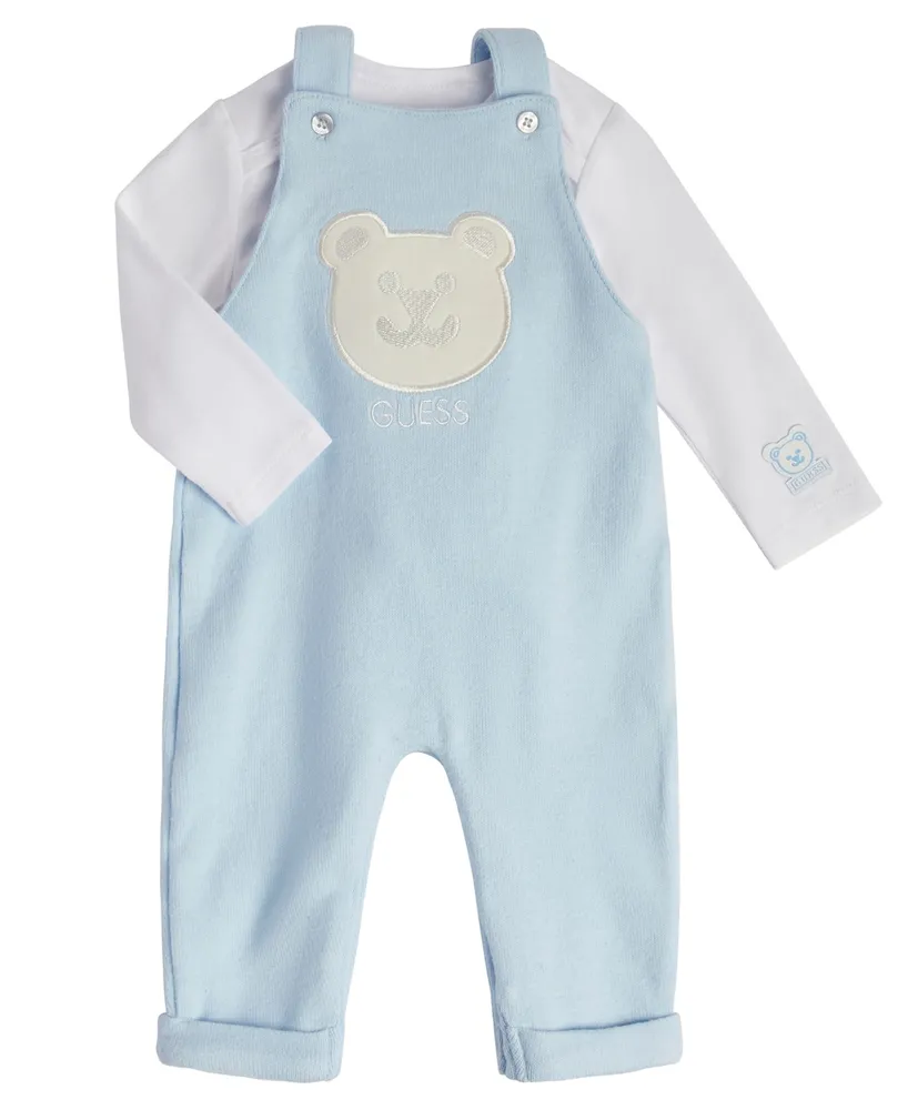 Guess Baby Boys Bodysuit and Heavy Knit Jersey Overall, 2 Piece Set