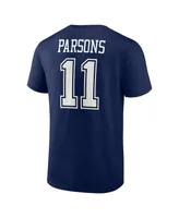 Men's Fanatics Micah Parsons Navy Dallas Cowboys Player Icon Name and Number T-shirt