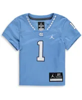 Toddler Boys and Girls Jordan #1 Carolina Blue North Tar Heels Team Replica Football Jersey