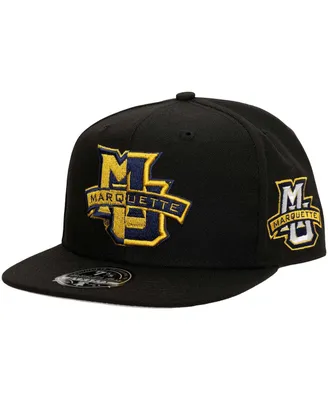 Men's Mitchell & Ness Black Marquette Golden Eagles Lifestyle Fitted Hat
