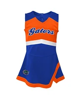 Girls Toddler Royal, Orange Florida Gators Two-Piece Cheer Captain Jumper Dress and Bloomers Set