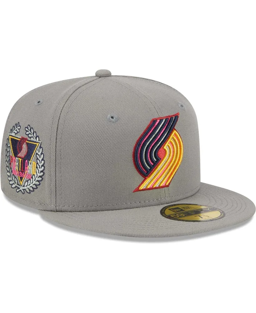 Men's New Era Gray Portland Trail Blazers Color Pack 59FIFTY Fitted Hat