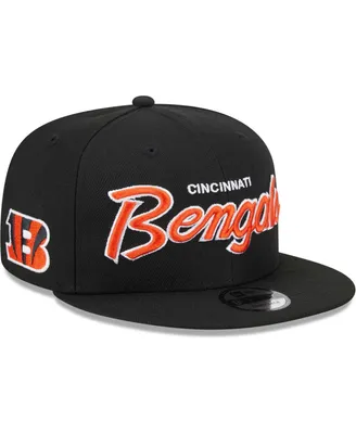 Men's New Era Black Cincinnati Bengals Main Script 9FIFTY Snapback Hat